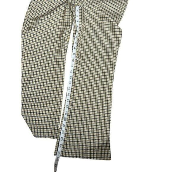 SPANX Flare Dijon Plaid Knit Pants SZ L Preppy Houndstooth check Classic - Picture 3 of 10